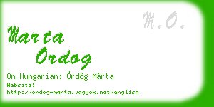 marta ordog business card